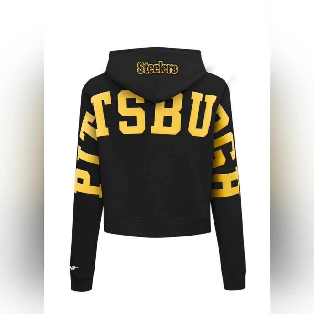 Pro Standard Pittsburgh Steelers Women's Black Wingspan Cropped Hoodie